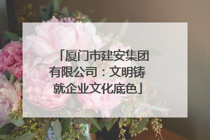 厦门市建安集团有限公司：文明铸就企业文化底色