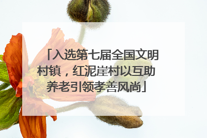 入选第七届全国文明村镇，红泥崖村以互助养老引领孝善风尚