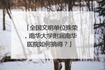 全国文明单位殊荣，南华大学附属南华医院如何摘得？