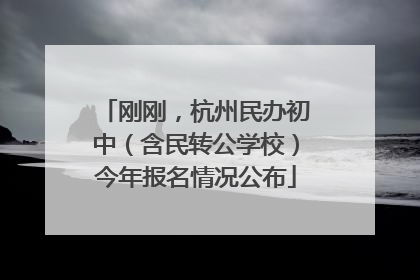刚刚，杭州民办初中（含民转公学校）今年报名情况公布