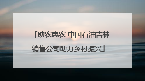 助农惠农 中国石油吉林销售公司助力乡村振兴