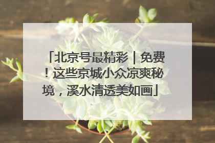 北京号最精彩｜免费！这些京城小众凉爽秘境，溪水清透美如画