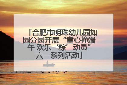 合肥市明珠幼儿园如园分园开展“童心撞端午 欢乐‘粽’动员”六一系列活动