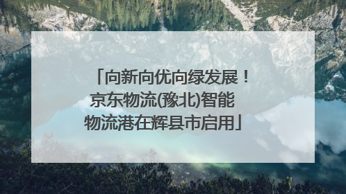 向新向优向绿发展！京东物流(豫北)智能物流港在辉县市启用