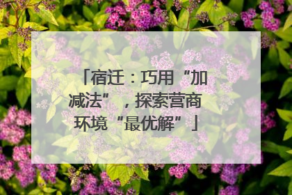 宿迁：巧用“加减法”，探索营商环境“最优解”
