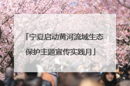 宁夏启动黄河流域生态保护主题宣传实践月