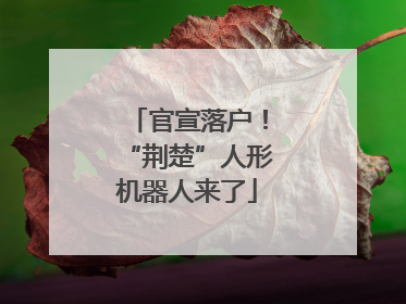 官宣落户！“荆楚”人形机器人来了