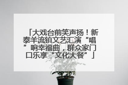 大戏台前笑声扬！新泰羊流镇文艺汇演“唱”响幸福曲，群众家门口乐享“文化大餐”