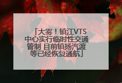 大雾！镇江VTS中心实行临时性交通管制 目前镇扬汽渡等已经恢复通航