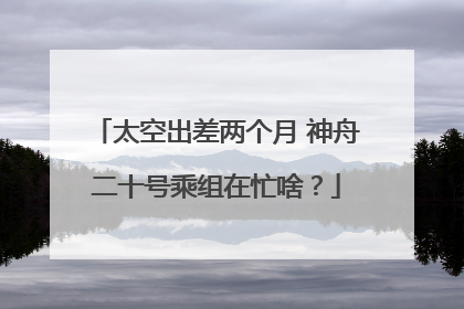 太空出差两个月 神舟二十号乘组在忙啥？