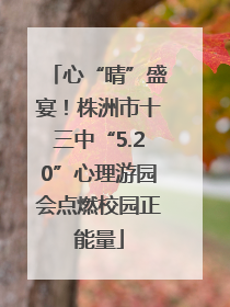 心“晴”盛宴！株洲市十三中“5.20”心理游园会点燃校园正能量