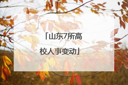 山东7所高校人事变动