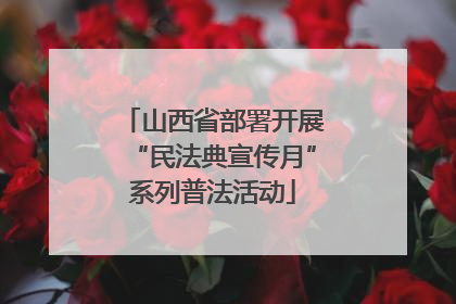 山西省部署开展“民法典宣传月”系列普法活动