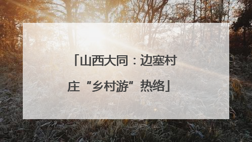 山西大同：边塞村庄“乡村游”热络