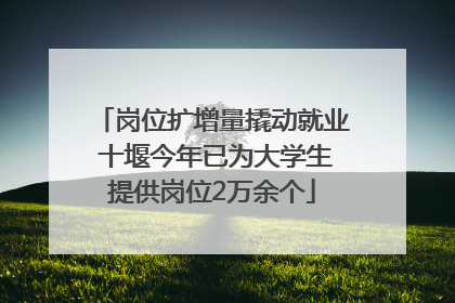 岗位扩增量撬动就业 十堰今年已为大学生提供岗位2万余个