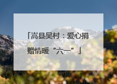 嵩县吴村：爱心捐赠情暖“六一”