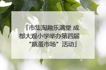 市集淘趣乐满堂 成都大观小学举办第四届“跳蚤市场”活动