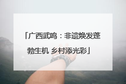 广西武鸣：非遗焕发蓬勃生机 乡村添光彩
