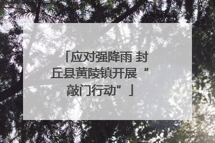 应对强降雨 封丘县黄陵镇开展“敲门行动”