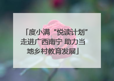 度小满“悦读计划”走进广西南宁 助力当地乡村教育发展
