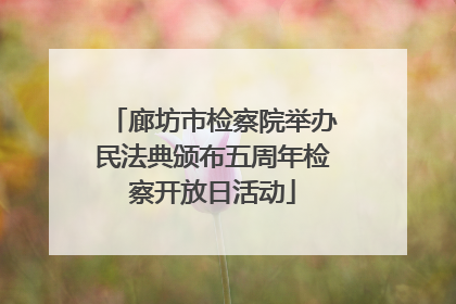 廊坊市检察院举办民法典颁布五周年检察开放日活动