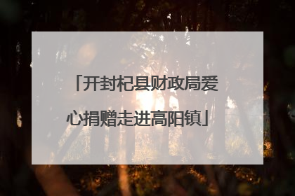 开封杞县财政局爱心捐赠走进高阳镇