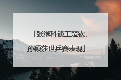 张继科谈王楚钦、孙颖莎世乒赛表现