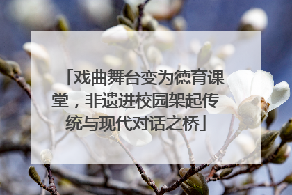 戏曲舞台变为德育课堂，非遗进校园架起传统与现代对话之桥