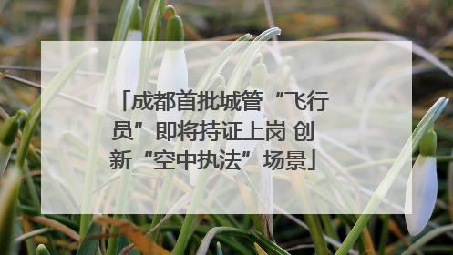 成都首批城管“飞行员”即将持证上岗 创新“空中执法”场景