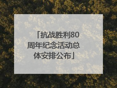 抗战胜利80周年纪念活动总体安排公布