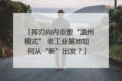 挥刃向内重塑“温州模式” 老工业基地如何从“新”出发？