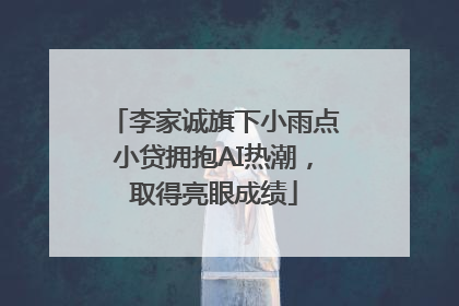 李家诚旗下小雨点小贷拥抱AI热潮，取得亮眼成绩