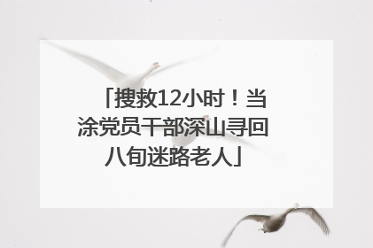 搜救12小时！当涂党员干部深山寻回八旬迷路老人