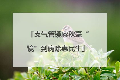 支气管镜察秋毫“镜”到病除惠民生