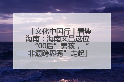 文化中国行丨看鉴海南：海南文昌这位“00后”男孩，“非遗跨界秀”走起