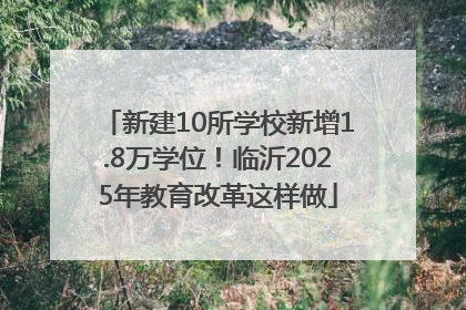 新建10所学校新增1.8万学位！临沂2025年教育改革这样做