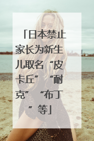 日本禁止家长为新生儿取名“皮卡丘”“耐克”“布丁”等