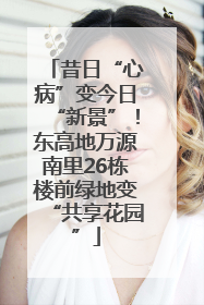 昔日“心病”变今日“新景”！东高地万源南里26栋楼前绿地变“共享花园”