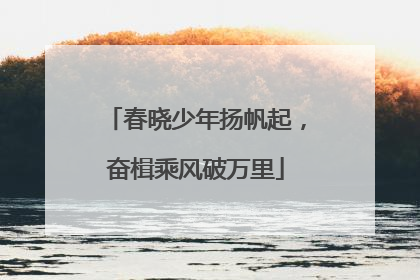 春晓少年扬帆起，奋楫乘风破万里