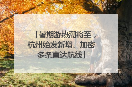 暑期游热潮将至，杭州始发新增、加密多条直达航线