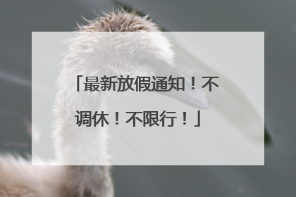 最新放假通知！不调休！不限行！