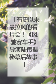 有史以来最拉风的看片会！《风驰赛车手》导演陆伟揭秘幕后故事