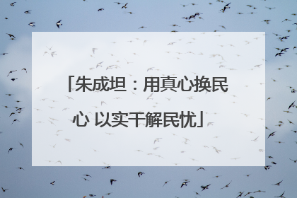 朱成坦：用真心换民心 以实干解民忧