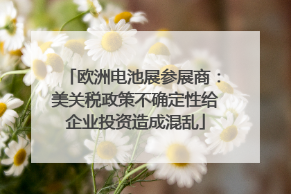 欧洲电池展参展商：美关税政策不确定性给企业投资造成混乱
