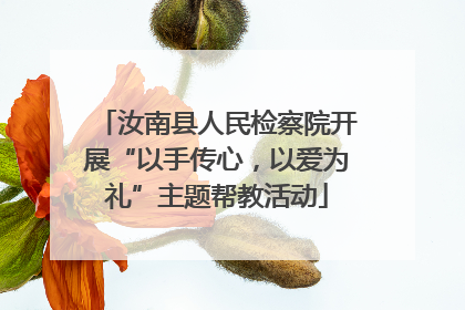汝南县人民检察院开展“以手传心，以爱为礼”主题帮教活动