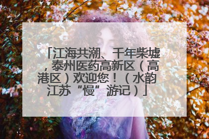江海共潮、千年柴墟，泰州医药高新区（高港区）欢迎您！（水韵江苏“慢”游记）