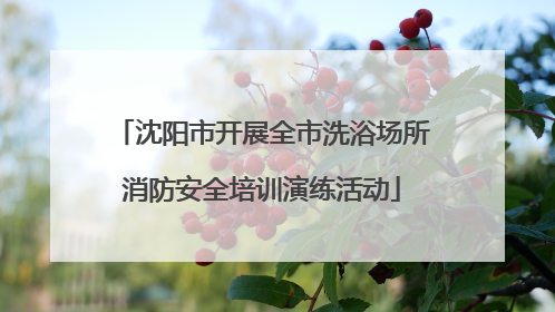 沈阳市开展全市洗浴场所消防安全培训演练活动