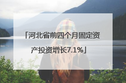 河北省前四个月固定资产投资增长7.1%
