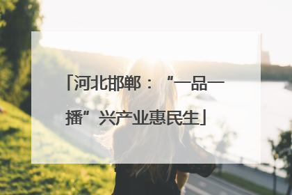 河北邯郸：“一品一播”兴产业惠民生