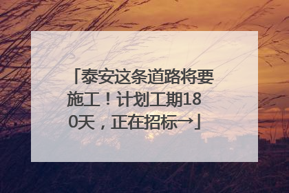 泰安这条道路将要施工！计划工期180天，正在招标→